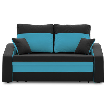Rozkládací pohovka HEWLET PLUS color Černá + světle modrá SG-nábytek