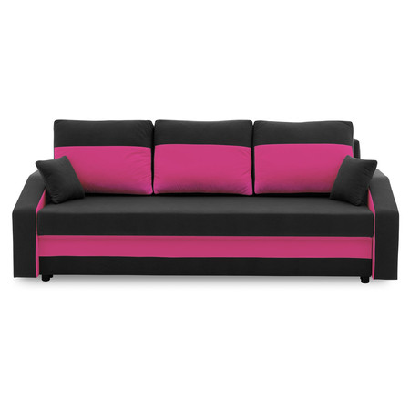 Velká rozkládací pohovka HEWLET PLUS color Černá + růžová SG-nábytek