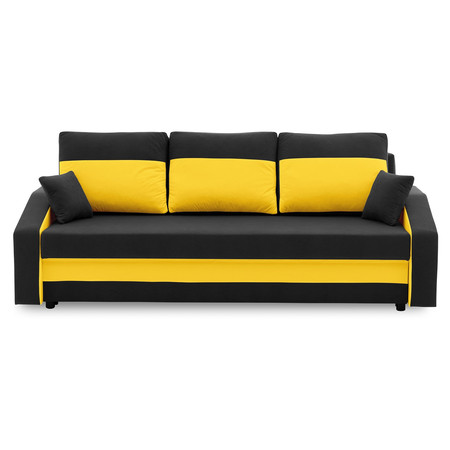 Velká rozkládací pohovka HEWLET PLUS color Černá + žlutá SG-nábytek